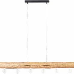 Luminaires Rustiques-Luminaires Brilliant Suspension Brilliant Trabo Bois clair, Noir, 6 lumières
