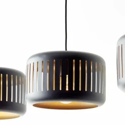 Lampes Dorées-Luminaires Brilliant Suspension Brilliant Tyas Noir, 3 lumières