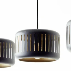 Lampes Dorées-Luminaires Brilliant Suspension Brilliant Tyas Noir, 3 lumières