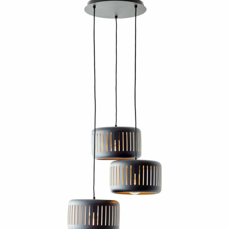 Lampes Dorées-Luminaires Brilliant Suspension Brilliant Tyas Noir, 3 lumières