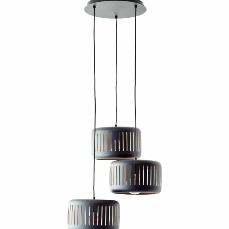 Lampes Dorées-Luminaires Brilliant Suspension Brilliant Tyas Noir, 3 lumières