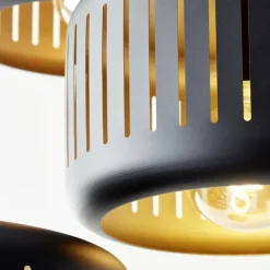 Lampes Dorées-Luminaires Brilliant Suspension Brilliant Tyas Noir, 3 lumières