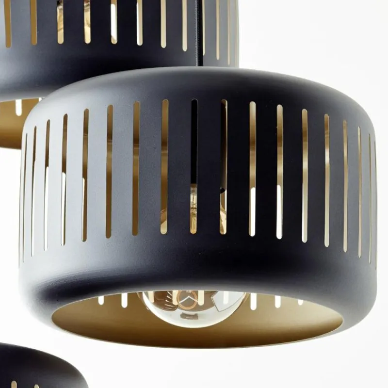 Lampes Dorées-Luminaires Brilliant Suspension Brilliant Tyas Noir, 3 lumières