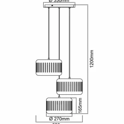 Lampes Dorées-Luminaires Brilliant Suspension Brilliant Tyas Noir, 3 lumières