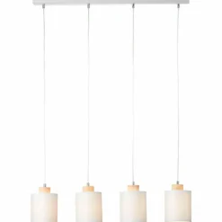 Lampes En Tissu-Luminaires Brilliant Suspension Brilliant Vonnie Gris, Bois clair, 4 lumières