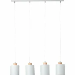 Lampes En Tissu-Luminaires Brilliant Suspension Brilliant Vonnie Gris, Bois clair, 4 lumières