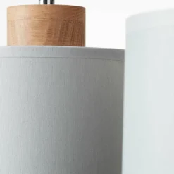 Lampes En Tissu-Luminaires Brilliant Suspension Brilliant Vonnie Gris, Bois clair, 4 lumières