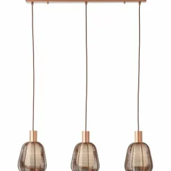 Luminaires Brilliant Suspension Brilliant Wallace Moka, 3 lumières