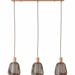 Luminaires Brilliant Suspension Brilliant Wallace Moka, 3 lumières