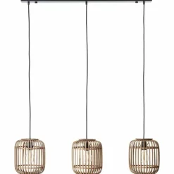 Style Boho-Chic-Luminaires Brilliant Suspension Brilliant Woodrow Brun, 3 lumières