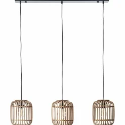 Style Boho-Chic-Luminaires Brilliant Suspension Brilliant Woodrow Brun, 3 lumières