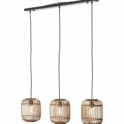 Style Boho-Chic-Luminaires Brilliant Suspension Brilliant Woodrow Brun, 3 lumières