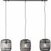 Luminaires Rustiques-Luminaires Brilliant Suspension Brilliant Woodrow Bois foncé, Noir, 3 lumières