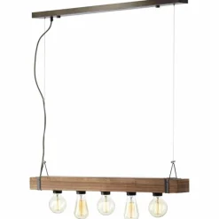 Luminaires Scandinaves-Luminaires Brilliant Suspension Brilliant Woodhill Bois foncé, Noir, 5 lumières