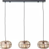 Luminaires Scandinaves-Luminaires Brilliant Suspension Brilliant Woodball Noir, 3 lumières