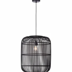 Luminaires Rustiques-Luminaires Brilliant Suspension Brilliant Woodrow Noir, 1 lumière