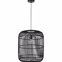 Luminaires Rustiques-Luminaires Brilliant Suspension Brilliant Woodrow Noir, 1 lumière