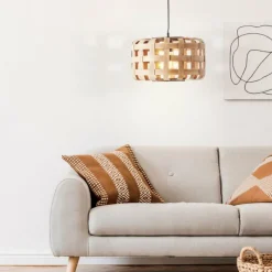 Luminaires Rustiques-Luminaires Brilliant Suspension Brilliant Woodline Noir, 1 lumière