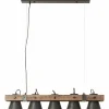 Lampes Industrielles-Luminaires Brilliant Suspension Brilliant-Leuchten Decca Bois foncé, Noir, 5 lumières