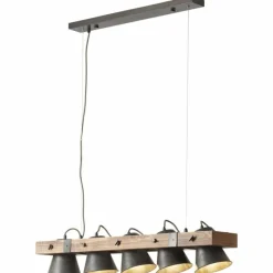Lampes Industrielles-Luminaires Brilliant Suspension Brilliant-Leuchten Decca Bois foncé, Noir, 5 lumières