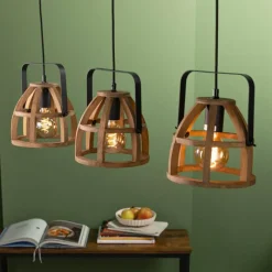 Lampes Vintages & Rétros-Luminaires Brilliant Suspension Brilliant-Leuchten Calley Noir, 3 lumières
