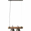 Lampes Industrielles-Luminaires Brilliant Suspension Brilliant-Leuchten Decca Bois foncé, Noir, 2 lumières