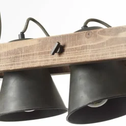 Lampes Industrielles-Luminaires Brilliant Suspension Brilliant-Leuchten Decca Bois foncé, Noir, 2 lumières