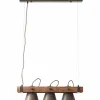Lampes Industrielles-Luminaires Brilliant Suspension Brilliant-Leuchten Decca Bois foncé, Noir, 3 lumières