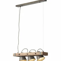 Lampes Industrielles-Luminaires Brilliant Suspension Brilliant-Leuchten Decca Bois foncé, Noir, 3 lumières