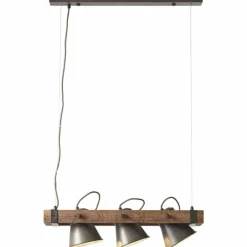 Lampes Industrielles-Luminaires Brilliant Suspension Brilliant-Leuchten Decca Bois foncé, Noir, 3 lumières
