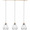 Lampes En Bois-Luminaires Brilliant Suspension Brilliant-Leuchten Drewno Bois clair, Noir, 3 lumières