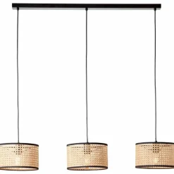 Style Boho-Chic-Luminaires Brilliant Suspension Brilliant-Leuchten Wiley Noir, 3 lumières
