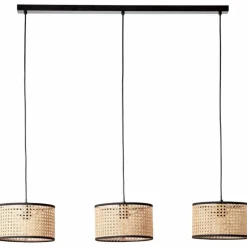 Style Boho-Chic-Luminaires Brilliant Suspension Brilliant-Leuchten Wiley Noir, 3 lumières