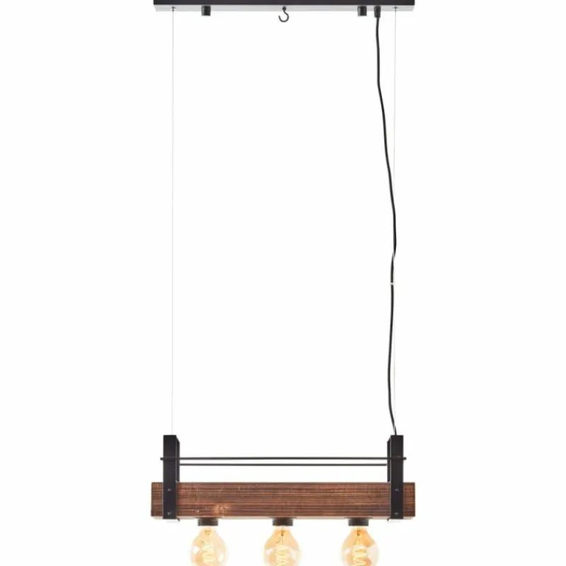 Style Boho-Chic-Luminaires Brilliant Suspension Brilliant-Leuchten Bankwood Noir, 3 lumières