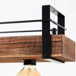 Style Boho-Chic-Luminaires Brilliant Suspension Brilliant-Leuchten Bankwood Noir, 3 lumières