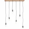 Lampes En Bois-Luminaires Brilliant Suspension Brilliant-Leuchten Rustik Écru, Noir, 6 lumières