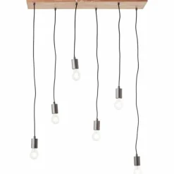 Lampes En Bois-Luminaires Brilliant Suspension Brilliant-Leuchten Rustik Écru, Noir, 6 lumières