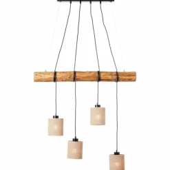 Lampes En Tissu-Luminaires Brilliant Suspension Brilliant-Leuchten Vander Écru, Noir, 4 lumières