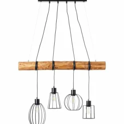 Lampes Vintages & Rétros-Luminaires Brilliant Suspension Brilliant-Leuchten Keyla Écru, Noir, 4 lumières