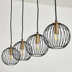 Lampes Vintages & Rétros-hofstein Suspension Buihomau Noir, 4 lumières