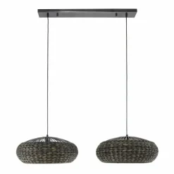 Style Boho-Chic-hofstein Suspension Burgase Anthracite, 2 lumières