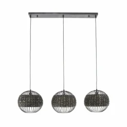 Style Boho-Chic-hofstein Suspension Burgase Anthracite, 3 lumières