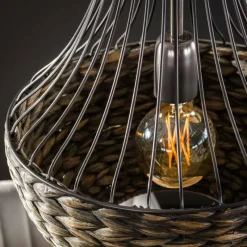 Style Boho-Chic-hofstein Suspension Burgase Anthracite, 3 lumières