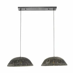 Style Boho-Chic-hofstein Suspension Burgase Anthracite, 2 lumières