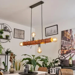 Luminaires Scandinaves-hofstein Suspension Burruyaco Gris, Écru, 4 lumières