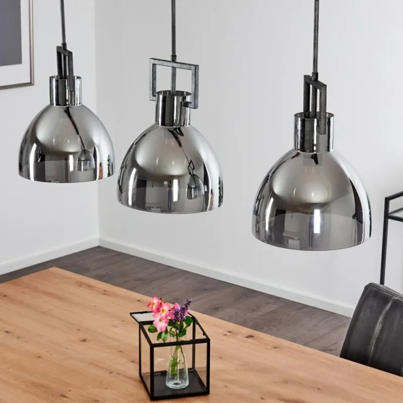 hofstein Suspension Buzova Gris, Noir, 3 lumières