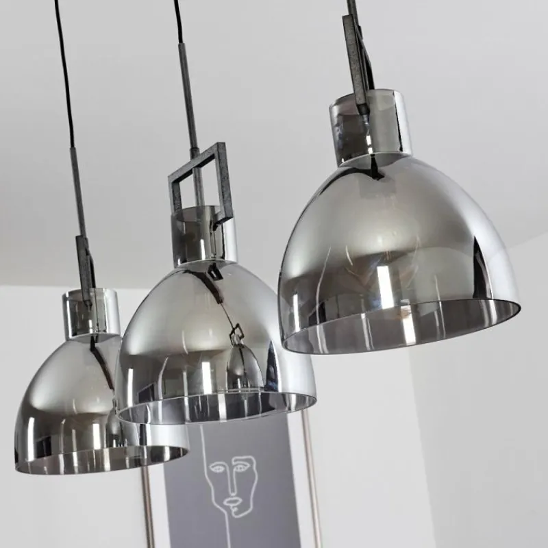 hofstein Suspension Buzova Gris, Noir, 3 lumières