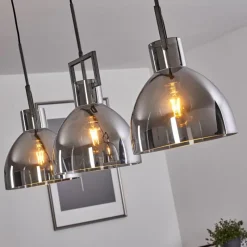 hofstein Suspension Buzova Gris, Noir, 3 lumières