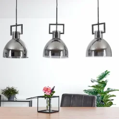 hofstein Suspension Buzova Gris, Noir, 3 lumières