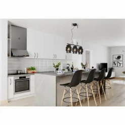 Suspension Verre Fumé-By Rydéns Suspension By Rydens Ebbot Noir, 3 lumières